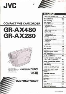JVC GR AX 480 manual. Camera Instructions.